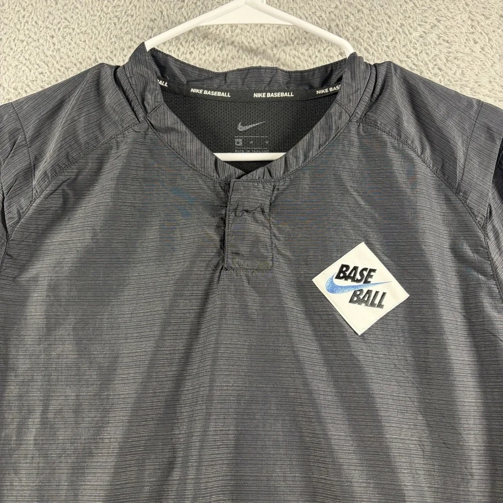 Nike Baseball Windbreaker Pull Over Mens Medium Blue Vented Lightweight Warmup
